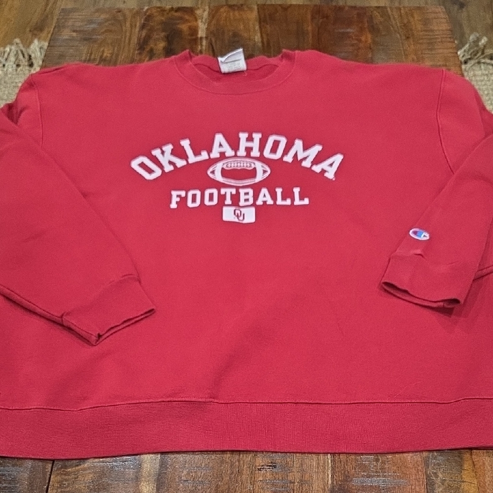 Champion Red Oklahoma Football Men's Crew Sweatshirt